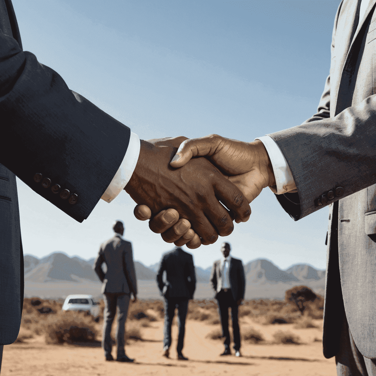 A handshake between a South African business owner and an outsourcing partner, symbolizing the benefits of outsourcing certain tasks